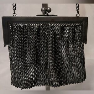 Vintage Antique GERMANY Metal Mesh Evening Bag Clutch Purse